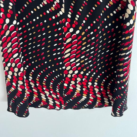 VINTAGE BLACK AND RED WRAPPER POLKA DOT MIDI SKIRT - Picture 7 of 8